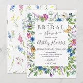ワイルドフラワーブライダルシャワーの招待 招待状 (正面/裏面)