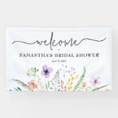 ワイルドフラワーブライダルシャワーへようこそ 横断幕 (横)