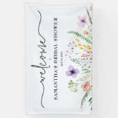 ワイルドフラワーブライダルシャワーへようこそ 横断幕 (縦)