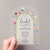 ワイルドフラワーブライダルシャワーアクリル招待状 アクリル招待状 (インサイチュ (ポータブル))
