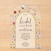 ワイルドフラワーブライダルシャワーアクリル招待状 アクリル招待状 (正面)