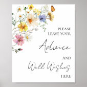 ワイルドフラワーブライダルシャワーアドバイスとウェルウィッシュ ポスター (正面)