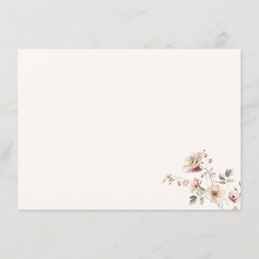 ワイルドフラワーブライダルシャワーアドバイスと希望 エンクロージャーカード (裏面)