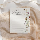 ワイルドフラワーブライダルシャワーアドバイスカード