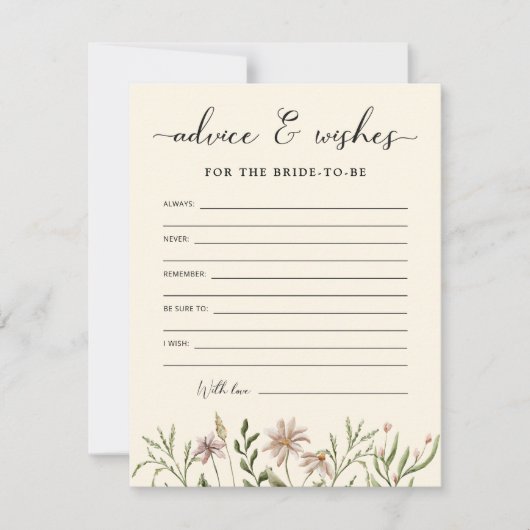 ワイルドフラワーブライダルシャワーアドバイス&ウィッシュ (正面)