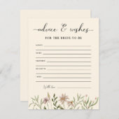 ワイルドフラワーブライダルシャワーアドバイス&ウィッシュ (正面/裏面)