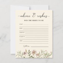 ワイルドフラワーブライダルシャワーアドバイス&ウィッシュ