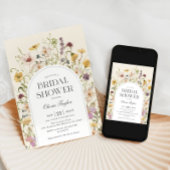 ワイルドフラワーブライダルシャワーアーチ 招待状