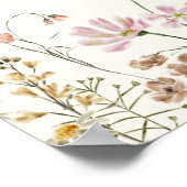 ワイルドフラワーブライダルシャワーウェルカムサインイン開花 ポスター (角)