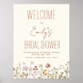 ワイルドフラワーブライダルシャワーウェルカムサインイン開花 ポスター (正面)