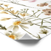 ワイルドフラワーブライダルシャワーウェルカムサインイン開花 ポスター (角)