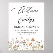 ワイルドフラワーブライダルシャワーウェルカムサインイン開花 ポスター (正面)