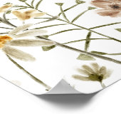 ワイルドフラワーブライダルシャワーウェルカムサインイン開花 ポスター (角)