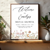 ワイルドフラワーブライダルシャワーウェルカムサインイン開花 ポスター