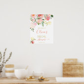 ワイルドフラワーブライダルシャワーウェルカムサイン ポスター (キッチン)