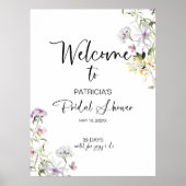 ワイルドフラワーブライダルシャワーウェルカムサイン ポスター (正面)