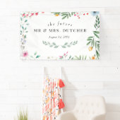 ワイルドフラワーブライダルシャワーウェルカムバナー 横断幕 (インサイチュ)