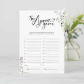 ワイルドフラワーブライダルシャワーエプロン記憶ゲーム 招待状 (スタンド正面)