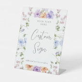 ワイルドフラワーブライダルシャワーカスタム文字標識 台座サイン (正面)