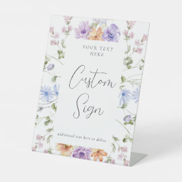 ワイルドフラワーブライダルシャワーカスタム文字標識 台座サイン
