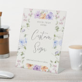 ワイルドフラワーブライダルシャワーカスタム文字標識 台座サイン (インサイチュ)