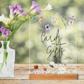 ワイルドフラワーブライダルシャワーカードとギフト アクリルサイン