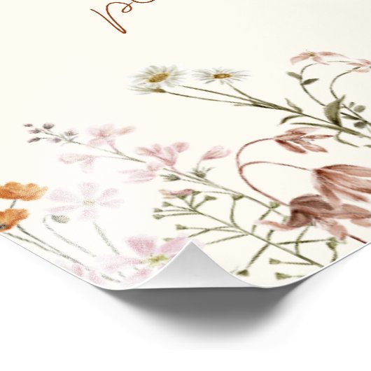 ワイルドフラワーブライダルシャワーカードとギフト フォトプリント (角)