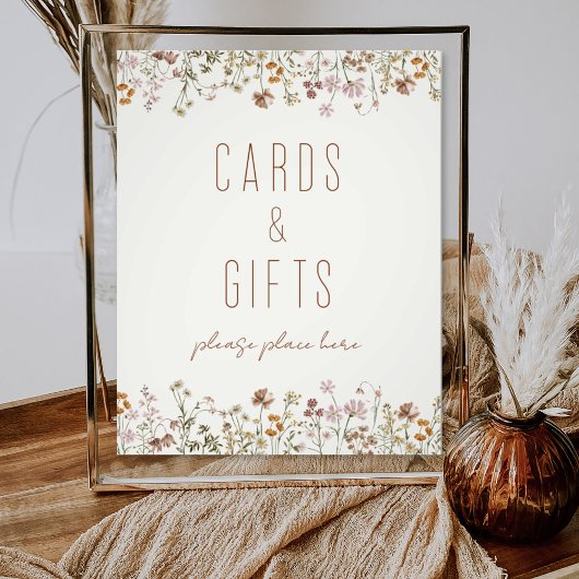 ワイルドフラワーブライダルシャワーカードとギフト フォトプリント           