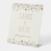 ワイルドフラワーブライダルシャワーカードとギフト 台座サイン (正面)