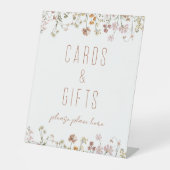ワイルドフラワーブライダルシャワーカードとギフト 台座サイン (正面)