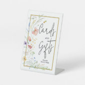 ワイルドフラワーブライダルシャワーカードとギフト 台座サイン (正面)