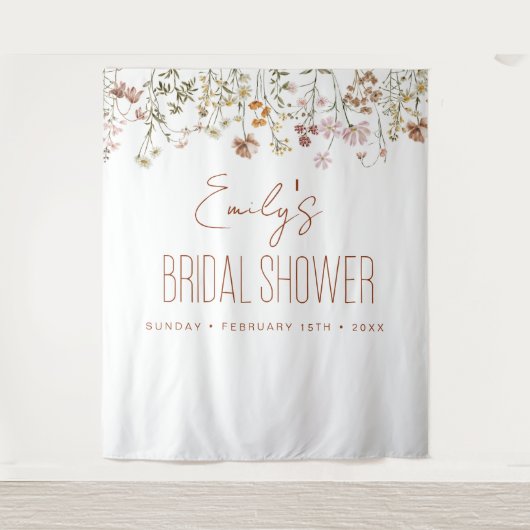 ワイルドフラワーブライダルシャワーガーデンイン開花 タペストリー (正面)