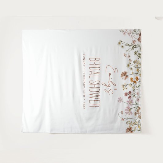 ワイルドフラワーブライダルシャワーガーデンイン開花 タペストリー (正面(横))