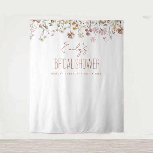 ワイルドフラワーブライダルシャワーガーデンイン開花 タペストリー (正面)