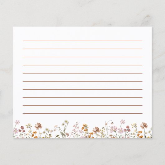 ワイルドフラワーブライダルシャワーガーデンレシピカード (裏面)