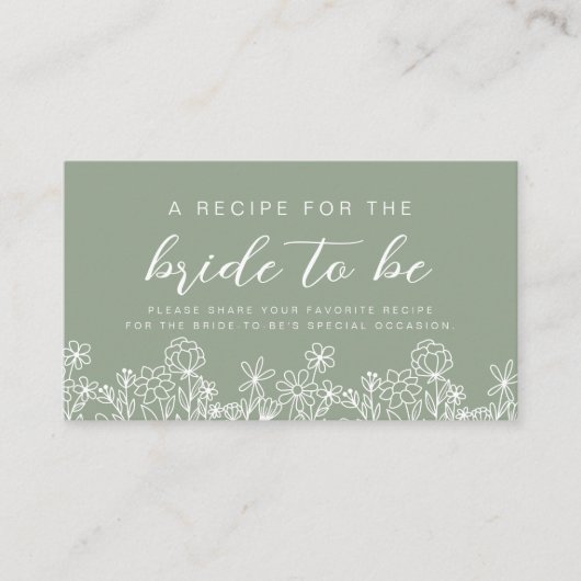 ワイルドフラワーブライダルシャワーガーデンレシピ共有 エンクロージャーカード (正面)