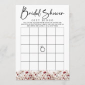 ワイルドフラワーブライダルシャワーギフトビンゴゲーム 招待状 (正面)