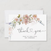 ワイルドフラワーブライダルシャワーサンキューカード 招待状 (正面)