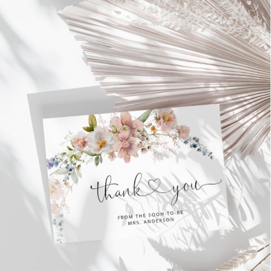 ワイルドフラワーブライダルシャワーサンキューカード 招待状