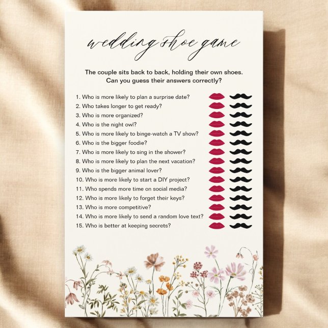 ワイルドフラワーブライダルシャワーシューズ結婚ゲーム (クリエイターアップロード済み)