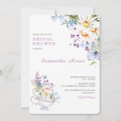 ワイルドフラワーブライダルシャワーティーパーティー 招待状 (正面)