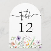 ワイルドフラワーブライダルシャワーテーブル番号 招待状 (正面)