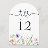 ワイルドフラワーブライダルシャワーテーブル番号 招待状 (裏面)