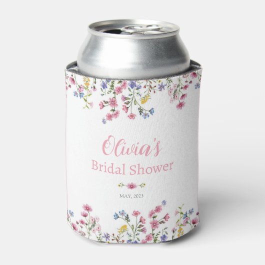 ワイルドフラワーブライダルシャワーバラ金ゴールドクーラーボックス 缶クーラー (缶正面)