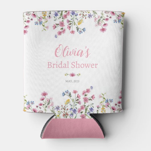 ワイルドフラワーブライダルシャワーバラ金ゴールドクーラーボックス 缶クーラー (正面)