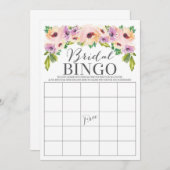 ワイルドフラワーブライダルシャワービンゴゲーム 招待状 (正面/裏面)