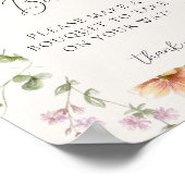 ワイルドフラワーブライダルシャワーフラワーバー標識 ポスター (角)