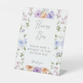 ワイルドフラワーブライダルシャワーフラワーバー標識 台座サイン (正面)