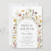 ワイルドフラワーブライダルシャワーフローラアーチ 招待状 (正面)