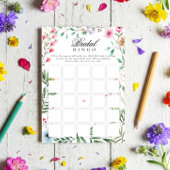 ワイルドフラワーブライダルシャワーブライダルギフトビンゴゲーム 招待状